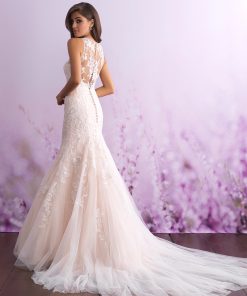 Brudklänning, brudkjole, Brudklänning i spets, Brudklänning i Mikado, Allure Bridal, Allure Romans