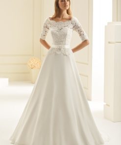 Brudklänning från Bianco Evento, Brudkjole, Brudklänning i Spets, brudklänning Chiffong, brudklänning i Tyll