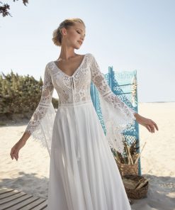 Brudklänning från HerveParis i bohemisk stil. enkla brudklänningar, Bröllopsbutik i Malmö, Bröllopsklänning, Skåne, Bröllopklänning, Brudkjole