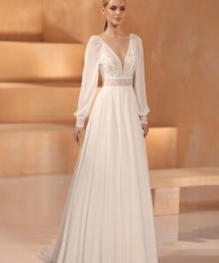 Brudklänning från Bianco Evento, Brudkjole, Brudklänning i Spets, brudklänning Chiffong, brudklänning i Tyll